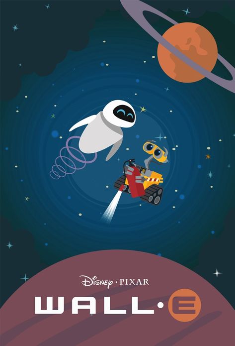 Walle Movie Poster, Wall E Illustration, Walle Wallpapers, Wall E Poster, Wall E Art, Walle Y Eva, Pixar Poster, Vintage Disney Posters, Wall E Eve