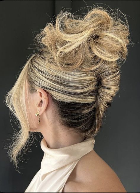 Updo Glam Hair, Trending Updo Hairstyles 2023, Hair Up Do Ideas, Dramatic Updo Hairstyles, Volumous Updo, New Years Updo, Big Updo Hairstyles, Baby Shower Hair Styles, Glam Updo