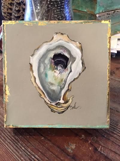 Oyster Drawing, Shell Paintings, Oyster Crafts, Things To Build, Oyster Art, Louisiana Art, Seashell Painting, Beach House Art, Making Crafts