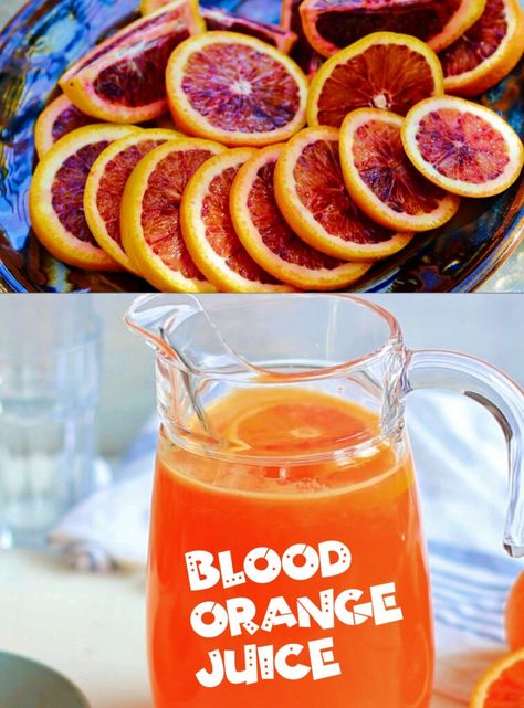 Blood Orange Juice Recipe Blood Orange Juice Recipe, Blood Orange Recipes Drinks, Homemade Orange Juice, Orange Recipes Dessert, Blood Orange Recipes, Orange Juice Cocktails, Orange Juice Smoothie, Orange Juice Recipes, Orange Juice Drinks