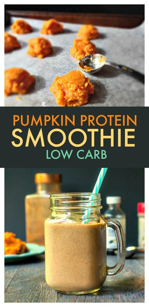 Pumpkin Pie Protein Smoothie, Smoothie Low Carb, Pumpkin Protein Smoothie, Pumpkin Protein Shake, Pumpkin Smoothie Recipe, Fiber Breakfast, Pumpkin Pie Protein, Low Carb Pumpkin Pie, Pumpkin Spice Smoothie