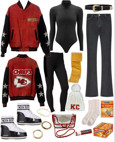 Kansas City Chiefs Playoff Fashion Inspo Outfit | ShopLook Kansas City Chiefs Outfit Ideas, Chiefs Game Outfit, Nfl Fashion, Nfl Chiefs, Gameday Fashion, Streamer Dr, Chiefs Game, Nfl Outfits, Modern Fall