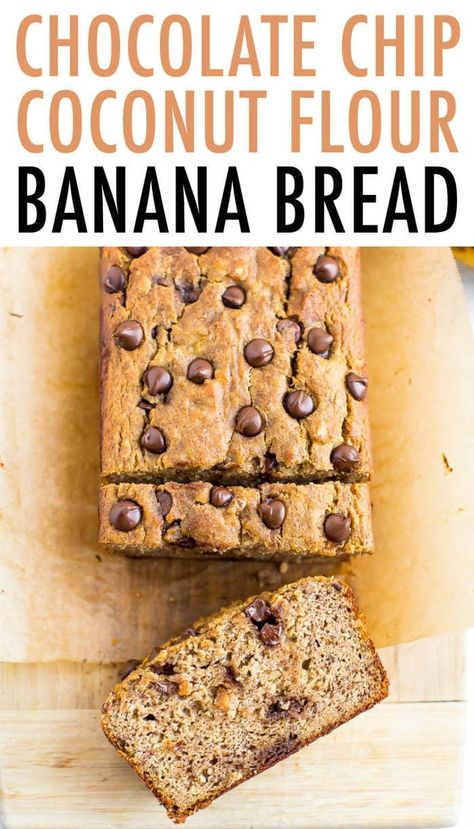 This coconut flour banana bread can be mixed together all in one bowl with 10 simple ingredients. It's sweetened only with bananas, but still deliciously sweet! #coconutflour #healthyrecipe #bananabread #healthybaking #eatingbirdfood #glutenfree Paleo Banana Bread Coconut Flour, Low Carb Banana Bread Coconut Flour, Gluten Free Banana Bread Coconut Flour, Banana Bread With Coconut Flour, Bread With Coconut Flour, Banana Bread Low Carb, Banana Bread With Coconut, Coconut Flour Banana Bread, Diet Bread