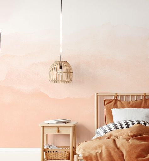 Transform your space into a serene sanctuary with our Peach Watercolor Peel & Stick Wallpaper. This wallpaper brings a touch of pastel paradise to any room. The soft peach hues create a sunny serenity, ideal for cozying up your space and adding a radiant refresh. Whether you're decorating a nursery, bedroom, or living area, this peel and stick wallpaper offers easy application and effortless style. Embrace the gentle glow of peachy perfection and elevate your space with our watercolor wallpaper. Brushstroke Wallpaper, Ombre Wallpaper, Wallpaper Sunset, Peach Walls, Ombre Wallpapers, Peach Wallpaper, Office Wallpaper, Wallpaper Project, Boho Wallpaper