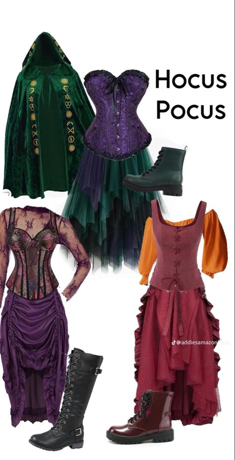 Winifred Sanderson Inspired Outfit, 20 Year Old Halloween Costumes, The Sanderson Sisters Costumes, Sanderson Sisters Costumes Diy, Trio Things, Sanderson Sisters Costumes, Hocus Pocus Halloween Costumes, Sarah Sanderson Costume, Hermanas Sanderson