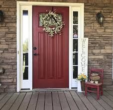 deep red exterior paint - Google Search Red Door Colors, Cabin In The Mountains, Door Colors, A Cabin, Red Door, Door Color, Front Doors, In The Mountains, Exterior Paint