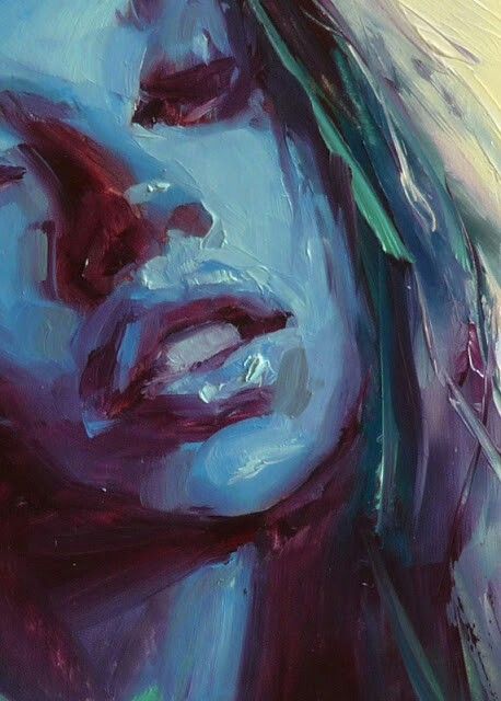 Face Portrait Painting Acrylic, Blue Portrait Painting, Sick At Work, John Larriva, Art Core, Piskel Art, Acrylic Ideas, Wal Art, Art Alevel