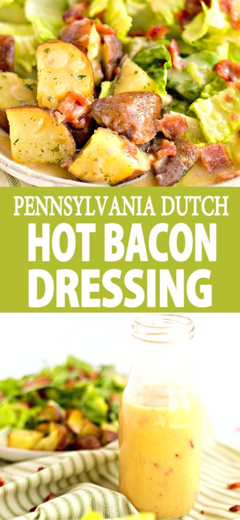 Hot Bacon Dressing, Pennsylvania Dutch Recipes, Bacon Dressing, Meal Prep Plans, Salad Dressing Recipes Homemade, Homemade Salads, Amish Recipes, Dutch Recipes, Homemade Salad Dressing