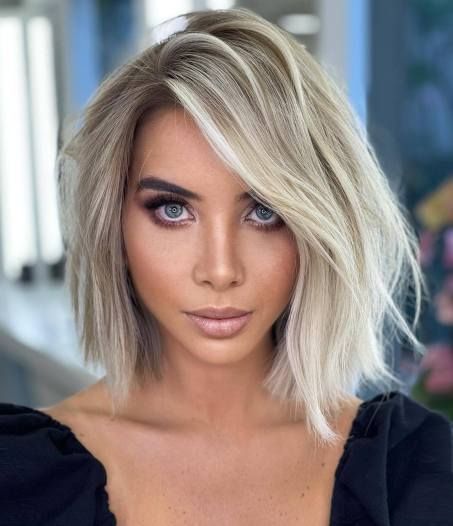 Asymmetrical Shattered Blonde Lob Messy Wavy Hair, Ash Blonde Hair Colour, Textured Haircut, Extra Long Hair, Oval Face Haircuts, Oval Face Hairstyles, Wavy Haircuts, Ash Blonde Hair, New Hairstyle