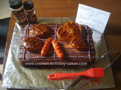 Homemade BBQ Grill Cake: This BBQ Grill Cake was for my husband’s birthday, because he loves to grill for our family! It was a super easy cake, which I believe anyone can make! Easy Birthday Cake Ideas, Birthday Cake Ideas For Men, 60th Birthday Party Ideas, Cake Ideas For Men, Easy Birthday Cake, Bbq Cake, Burger Cake, Homemade Chocolate Frosting, Realistic Cakes