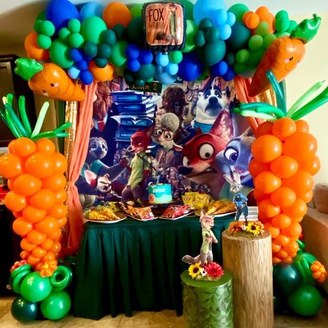 Zootopia Party Decorations, Zootopia Party Ideas, Zootopia Birthday Party Ideas, Zootopia Birthday Party, Zootopia Birthday, Zootopia Party, Balloon Artist, Custom Nike