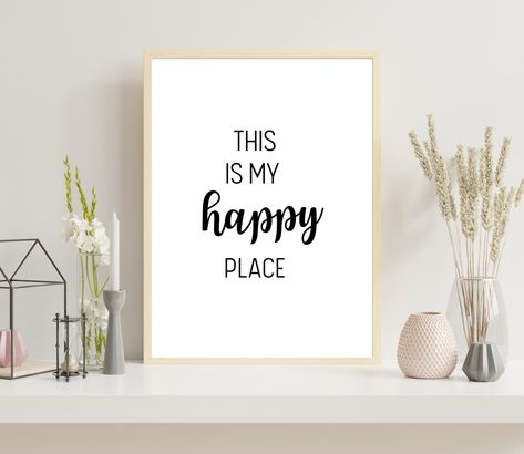 Welcome Printable, Place Poster, Room Rules, Room Quotes, Happy Place Sign, Positive Quote Poster, Kids Room Printables, Wall Sayings, Happiness Quote