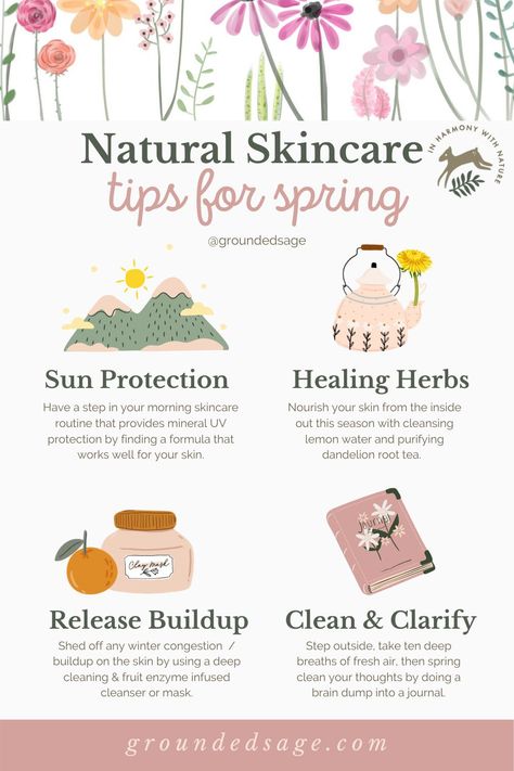 Herbal Self Care, Herb Skin Care, Naturopathic Skin Care, Spring Skincare Routine, Holistic Skin Care Routine, Spring Skincare Tips, Spring Morning Routine, Spring Routine, Herbs For Skin Care