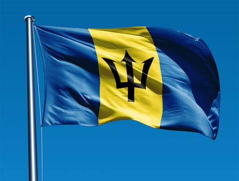 Flag Of Barbados - RankFlags.com – Collection of Flags Colors Meaning, Barbados Flag, Saint Vincent And The Grenadines, Lesser Antilles, National Heroes, Bridgetown, Flags Of The World, Happy Independence, Sport Motivation