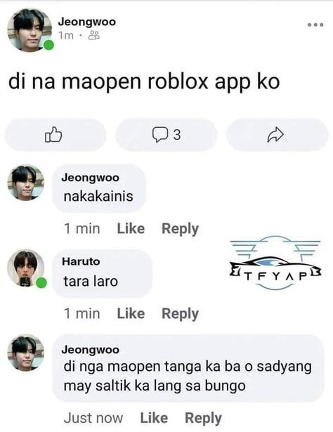 Filipino Twitter Funny, Bardagulan Convo, Funny Twitter Headers, Cute Texts For Her, Funny Text Pictures, Filo Memes, Gilbert And Anne, Funny Chat, Filipino Memes