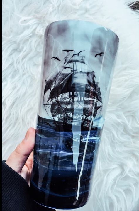 Male Tumbler Ideas, American Flag Cups, Ship On The Sea, Epoxy Mugs, Tumbler Quotes, Tumbler Inspiration, Tumbler Cups Personalized, Epoxy Cups, Resin Tumblers