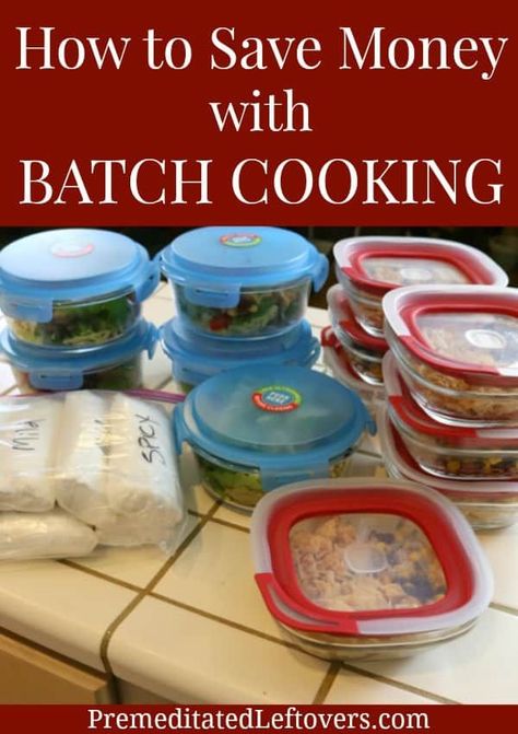 Ways to save money with batch cooking and meal prep. Batch Cooking Ideas, Meal Prep Ideas For Lunch, Batch Cooking Recipes, Frugal Cooking, Ideas For Lunch, Ideas To Save Money, Quick Meal Prep, Web 1, Grocery Budget