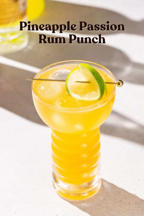 Pineapple Passion Cocktail, Fruity Rum Drinks, Rum Punch Recipe, Recipes With Fruit Cocktail, Rum Punch Recipes, Passion Fruit Syrup, Perfect Summer Drink, Caribbean Rum, Pineapple Rum