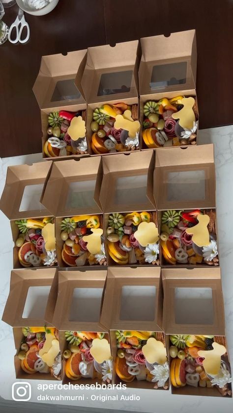 Small Box Charcuterie, Selling Charcuterie Boxes, Southern Wedding Food Buffet, Small Charcuterie Box Ideas, Charcuterie Packaging, Individual Grazing Boxes, Charcuterie Box Ideas, Mini Charcuterie Boxes, Buffet Party Food