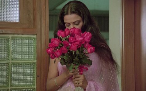 Yash Chopra, A Woman, On Twitter, Twitter, Flowers, Pink