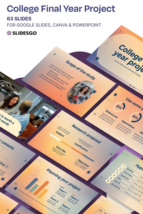 College Final Year Project I Google Slides, Canva & PowerPoint Presentation Template University Presentation, Canva Powerpoint, School Minimalist, Education Background, College Finals, Modern Gradient, Project Template, Presentation Maker, Teacher Toolkit