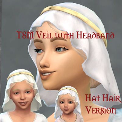 Medieval Sim Tailor & Carpenter on Tumblr: TSM Veil with Headband - Hat-Hair version Veil With Headband, Sims 4 Cc Medieval, Ts4 Medieval, Ultimate Decades Challenge, Change Hair Color, Kerbal Space Program, Sims Medieval, Headband Hat, Change Hair