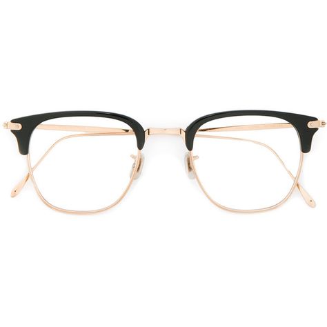 Eyevan7285 square frame glasses featuring polyvore, women's fashion, accessories, eyewear, eyeglasses, metallic, metallic glasses, black and gold glasses, square frame glasses, black and gold eyeglasses and unisex glasses Black And Gold Glasses, Metallic Glasses, Korean Glasses, Square Frame Glasses, Gold Eyeglasses, Glasses Square, Metal Frame Glasses, Gold Glasses, Spectacles Frames