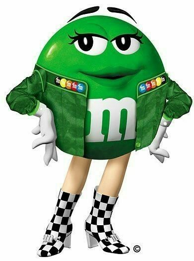 Green m&m ready to race Chocolate Emoji, Miss Green, M&m Characters, Sublimacion Ideas, M M Candy, M Wallpaper, Green Characters, Travel Car, Nascar Race