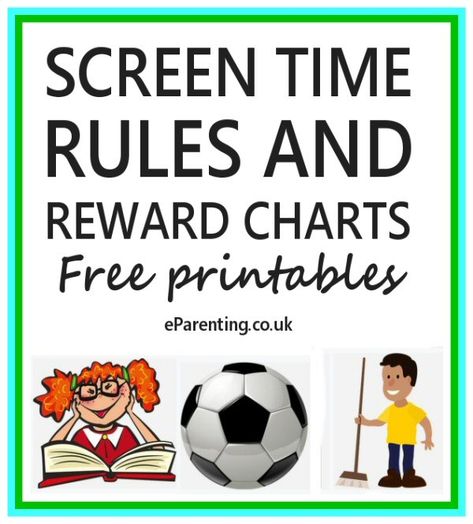 Screen Time Rules and Reward Charts Printables Earn Screen Time Chart, Screen Time Rules Kids, Screen Time Rules Printable, Screen Time Tracker, Screen Time Chart, No Screen Time, Summer Rules, Screen Time Rules, Screen Time For Kids