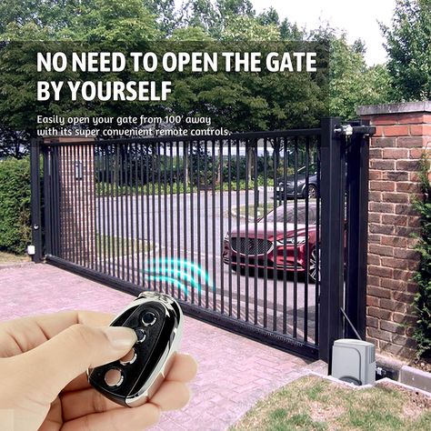 easy to install and awesome to have so you dont have to keep getting off and on the car to open your gate Slide Gate, Automatic Gate Opener, Automatic Sliding Gate, Sliding Gate Opener, Gate Motors, Gate Kit, Farm Gate, Sliding Gate, Automatic Gate