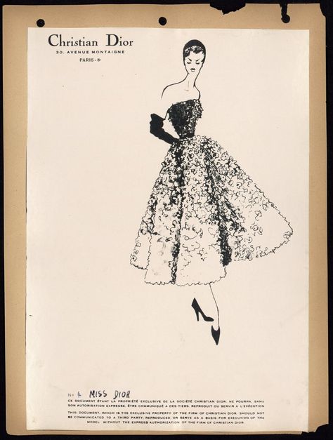 Miss Dior Sketch Dior Sketches, Costume Design Sketch, Dior Gown, Dior Collection, Fashion Gal, Dior Dress, Fashion Illustration Vintage, Christian Dior Haute Couture, Christian Dior Fashion