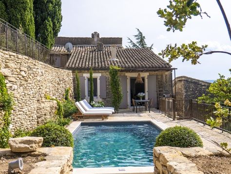 Gordes - The Best Airbnbs in the South of France - Condé Nast Traveler French Country Exterior, Stone Walls, Pool Design, Bbq Grill, Oh The Places Youll Go, South Of France, France Travel, French Country, Kids House