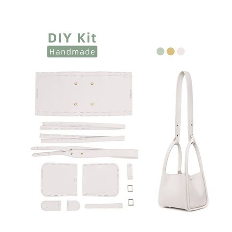 Diy Bag Kit, Diy Handmade Bags, Canvas Bag Design, White Hardware, Butterfly Bags, Mini Bucket Bag, Diy Leather Bag, Sewing Kits, Diy Bags Patterns