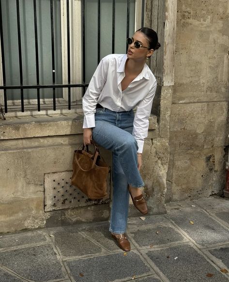 Brown Loafers Outfit Women, Loafers Outfit Women, Casual Dinner Outfit Summer, Chica Chola, Dinner Outfit Casual, Latina Outfits, Loafers Outfit, Style Casual Chic, Jeans Outfit Women