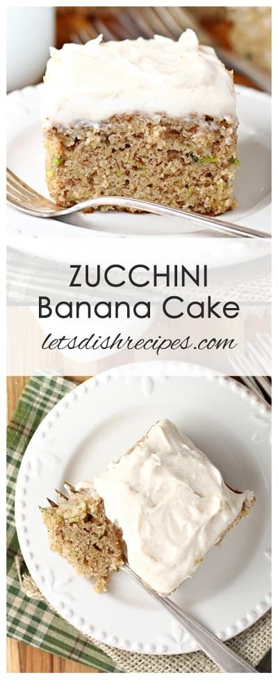 Zucchini Banana Snack Cake with Cream Cheese Frosting Banana Zucchini Cake, Banana Snack Cake, Zucchini Cakes Recipe, Zucchini Recipes Dessert, Zucchini Banana, Cake With Cream Cheese Frosting, Cream Cheese Frosting Recipe, Salty Cake, With Cream Cheese Frosting