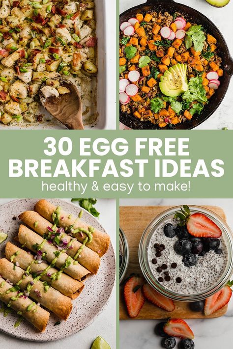 30 of the Best Egg Free Breakfast Ideas - Unbound Wellness Egg Free Breakfast Ideas, Breakfast Ideas Without Eggs, Eggless Breakfast, Sweet Potato Breakfast Hash, Snack Boards, Unbound Wellness, Egg Free Breakfast, Gf Breakfast, Veggie Breakfast