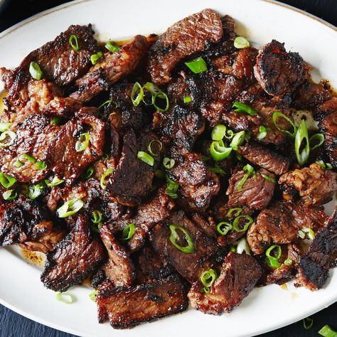 Basic Bulgogi Recipe | Bon Appétit Bulgogi Recipe, Canned Pears, Boneless Pork Loin, Gluten Free Chili, Crunchy Salad, Nasi Lemak, Pickled Veggies, Sauteed Veggies, Grilled Veggies