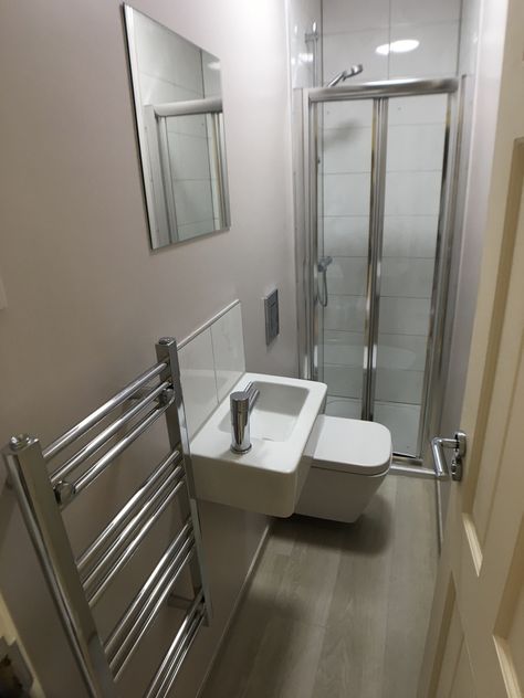 Adding A Long, Narrow Ensuite in Leeds - UK Bathroom Guru Long Narrow Ensuite, Narrow Ensuite, Narrow Bathroom Layout, Tiny Shower Room, Small Narrow Bathroom, Long Narrow Bathroom, Small Ensuite Bathroom, Small Bathroom Plans, Small Ensuite