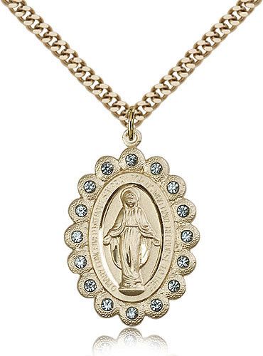 Miraculous Medal Mary Immaculate Conception, Miraculous Medal Necklace, Mary Immaculate, Aqua Beads, Immaculate Conception, Catholic Jewelry, Peridot Stone, Miraculous Medal, Coin Jewelry