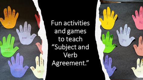 Creative Teaching Ideas, Lesson Plans and Activities: Teach "Subject and Verb Agreement" with these fun ... Subject Verb Agreement Activities, Creative Teaching Ideas, How To Teach English, Sentence Fragments, Sentence Correction, Subject Verb Agreement, Verb Forms, Teaching English Grammar, Fun Classroom Activities