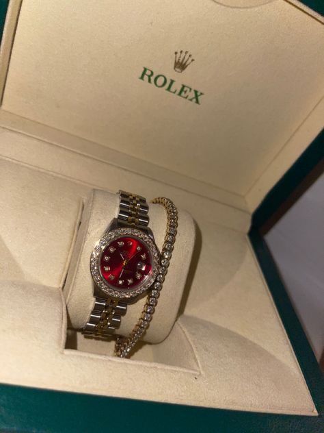 Red Rolex Watches Women, The Life I Want, Bracelets Luxury, Life I Want, Rolex Watches Women, Shopping Haul, Fancy Watches, Timeless Watches, Rolex Women