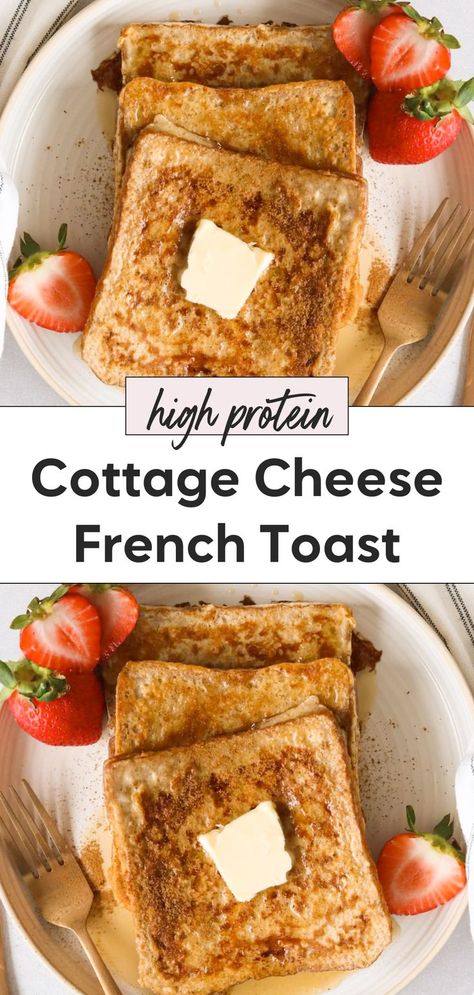 This cottage cheese French toast is a high protein French toast with cottage cheese, perfect for a high protein breakfast. It’s a breakfast with protein made without protein powder, giving you a delicious protein French toast. Try this for easy breakfast protein ideas that are both tasty and filling. Breakfast Protein Ideas, Easy Breakfast Protein, Toast With Cottage Cheese, School Healthy Snacks, High Protein French Toast, Breakfast With Protein, Recipes Cottage Cheese, Protein Toast, Cheese French Toast