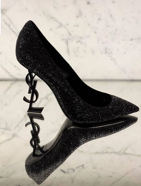 Expensive High Heels, Black Sparkly Heels, Diamond Heels, Trendy Heels, Fashion Shoes Heels, Cute Shoes Heels, Shoes Heels Classy, Expensive Jewelry Luxury, Ysl Heels