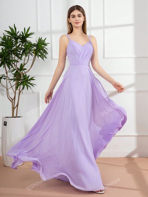 Lilac Romantic Strapless Maxi Bridesmaid DressI discovered amazing products on SHEIN.com, come check them out! Lavender Maxi Dress, Lilac Bridesmaid, Lilac Bridesmaid Dresses, Purple Wedding Dress, Lavender Dress, Lavender Dresses, Strapless Maxi, Fantasy Dress, Purple Wedding