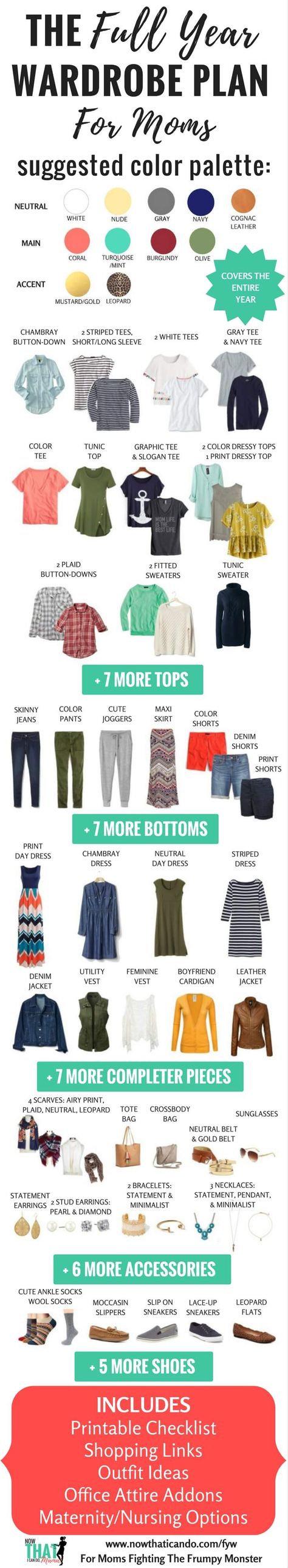 Mommy Style Outfits, Outfit Ideas Office, Wardrobe Plan, Capsule Wardrobe Planning, Shopping Checklist, Spring Summer Capsule Wardrobe, Teacher Wardrobe, Mom Wardrobe, Nursing Maternity