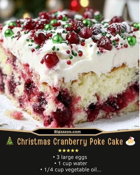 The Pioneer Woman -Ree Drummond Community ! | 🎄 Christmas Cranberry Poke Cake 🍰✨ | Facebook December Desserts, Nigella Lawson Recipes, Christmas Cranberry, Christmas Cake Pops, Delicious Family Meals, Dump Meals, Festive Desserts, Recipes Christmas, Sweet Tart