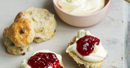 Scones And Jam, Fruit Scones, Homemade Scones, Veggie Sandwich, Cream Tea, Cornwall England, Clotted Cream, Scone Recipe, Food Shows