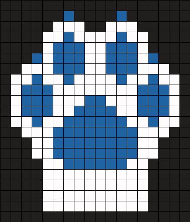 Dog Paw Perler Beads, Dog Paw Pixel Art, Paw Print Perler Bead Patterns, Cat Paw Pixel Art, Kandi Patterns Perler, Perler Bead Patterns Grid, Paw Pixel Art, Perler Bead Patterns Animals, Dog Perler Bead Patterns