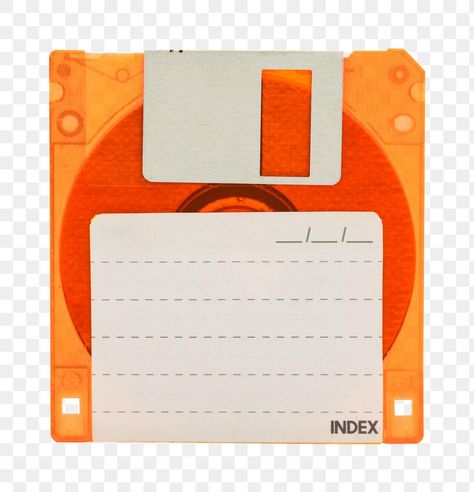 Orange floppy disk design element | free image by rawpixel.com / Teddy Rawpixel Floppy Disk Aesthetic, Cassette Punk, 2000s Technology, Orange Elements, Old Computer, Orange Icons:), Retro Computer, Retro Tech, Fancy Art