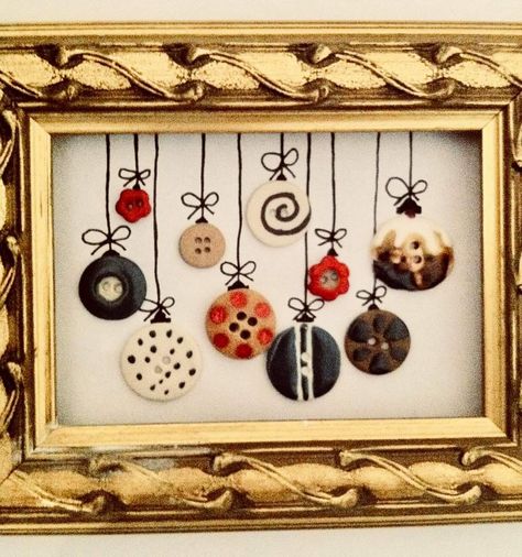 Christmas Button Crafts, Button Tree Art, Button Art Projects, Canadian Christmas, Button Projects, Buttons Crafts Diy, Buttons Crafts, Button Ideas, Framed Jewelry